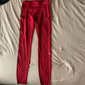 Lululemon Red Leggings, size 4